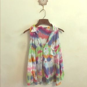 Charlotte Russe slouchy hippie tie dyed top
